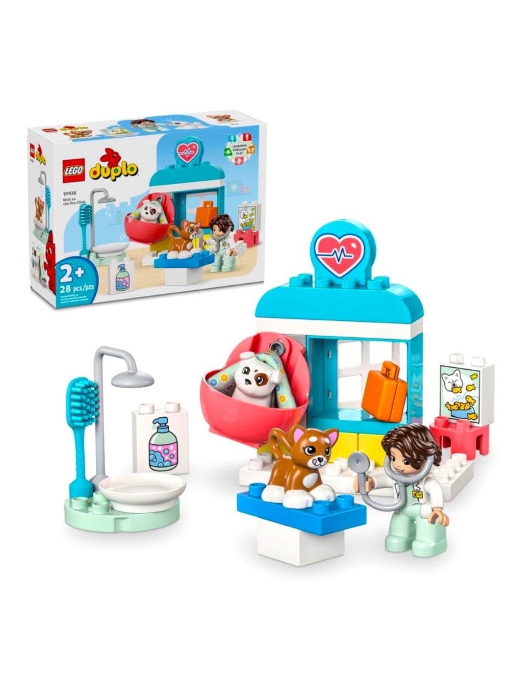 LEGO DUPLO Visit to the Vet Clinic 10438 Cat Dog Pet Care Role Play NEW